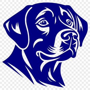 A detailed illustration of a labrador retriever's head, suitable for vector graphics design.