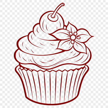 A single, decorated cupcake with frosting and sprinkles.
