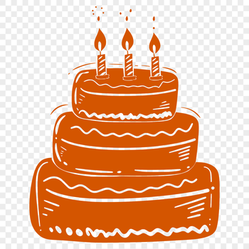 Illustrated birthday cake design suitable for vector graphics, cutting machines, and digital art projects.