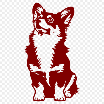 A full-body illustration of a Corgi sitting on its haunches, created as vector art.