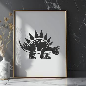 Artistic Stegosaurus In PDF & PNG