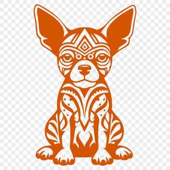 A sitting dog breed illustration in full body view.