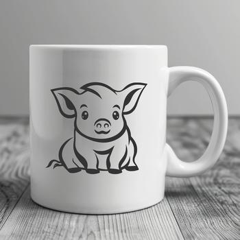 Beautiful Piglet Stencil