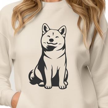 An SVG vector graphic of a Shiba Inu in a relaxed sitting position.