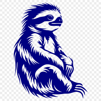 A detailed illustration of a sloth in full-body pose.