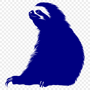 A sloth in full body pose, designed as vector art for digital applications.
