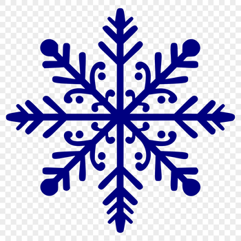 A delicate winter snowflake made up of intricate details and patterns.
