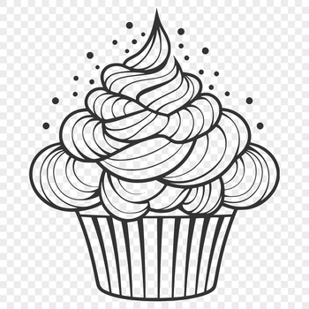 An SVG vector design featuring a stylized cupcake dessert for crafting or design projects.