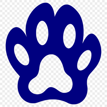 A pair of animal paw prints in a vector format.