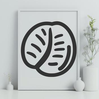 A stylized illustration of a coffee bean, suitable for digital design and printing.