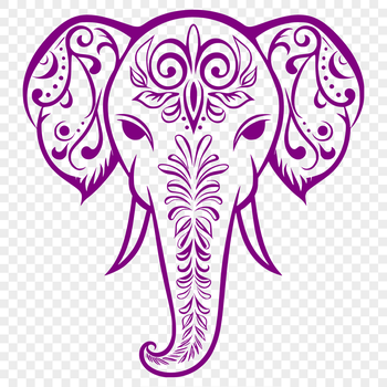 A detailed illustration of an elephant in vector format.