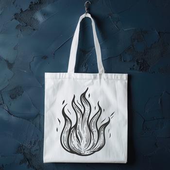 A stylized design of flames with bold lines and vibrant colors, suitable for various digital applications.
