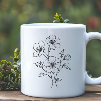 An SVG graphic featuring a realistic depiction of a single wildflower.