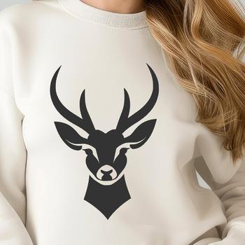 A realistic illustration of a deer's head, suitable for vector art and cutting machine designs.
