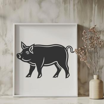 A detailed illustration of a standing farm animal with a full body, suitable for vector art design.