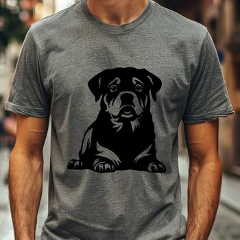 Artistic Sitting Rottweiler Vector Art