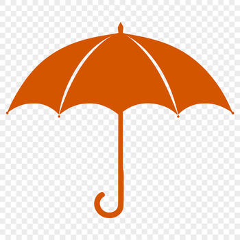 A compact umbrella with a rounded handle and pointed tip, designed in vector format.