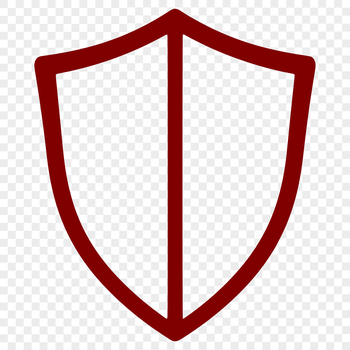 A simple line drawing of a shield, suitable for vector art projects.