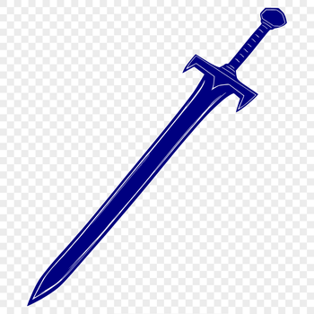 A metallic sword design rendered as an editable vector image.