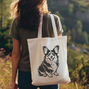 A sitting Welsh Corgi dog breed depicted in vector format.