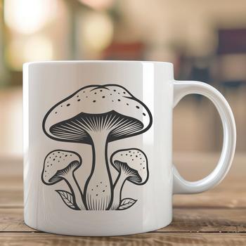 A stylized illustration of a mushroom, created as a scalable vector graphic.