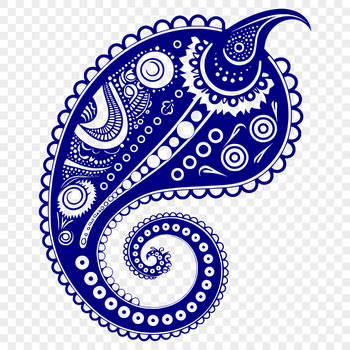A stylized, ornate paisley shape with intricate details, suitable for vector art designs and cutting machine stencils.