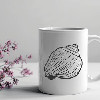 An ornate vector design featuring a shell from the seaside, suitable for various applications.