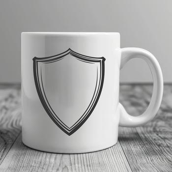 A customizable shield design in vector format, suitable for various crafting projects.
