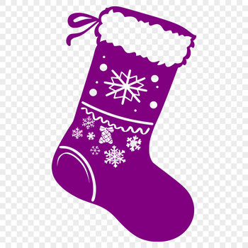 A Christmas-themed stocking design in vector format.