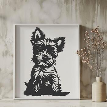 Unique Yorkshire Terrier In SVG & DXF