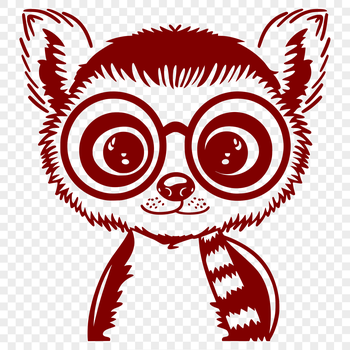 A digital illustration of a Lemur, suitable for vector design.