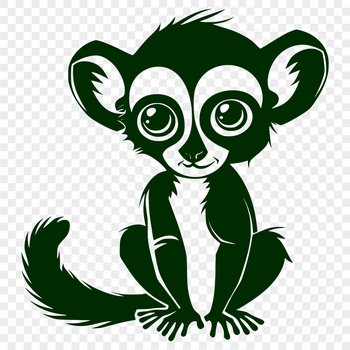 A high-quality illustration of a Lemur, suitable for various design applications.
