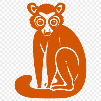 SVG vector illustration of a lemur's full body