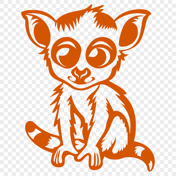 A detailed illustration of a full-body lemur in a vector format, suitable for cutting machines like Cricut.