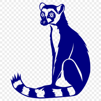 A high-quality illustration of a full-body lemur in vector format.