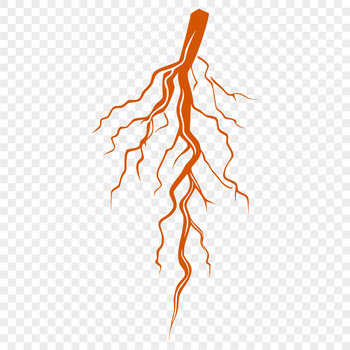 A stylized illustration of a lightning bolt in various colors, suitable for vector graphics.