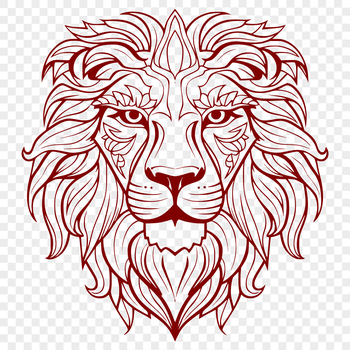 Large lion head with intricate details, suitable for vector design projects.