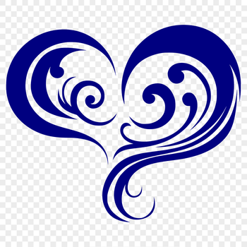 A stylized heart shape with intricate details suitable for various digital designs.