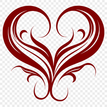 A stylized heart shape with intricate details, suitable for vector design and cutting machine projects.