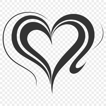 A stylized illustration of a love heart symbol with sharp edges.
