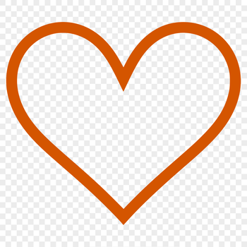 An outline vector illustration of a classic heart symbol.
