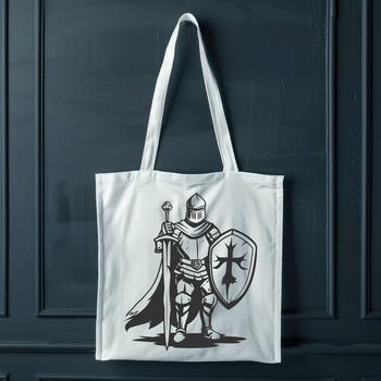A detailed illustration of a full-body medieval knight in fantasy attire, ready to be edited and customized.
