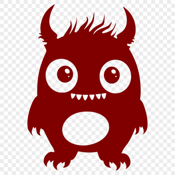 A playful illustration of a monster character designed for digital cutting and crafting.