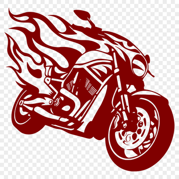 Vector illustration of a motorcycle, suitable for digital cutting machines like Cricut or laser cutters.