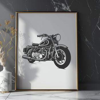 A detailed, high-quality illustration of a motorcycle in vector format.