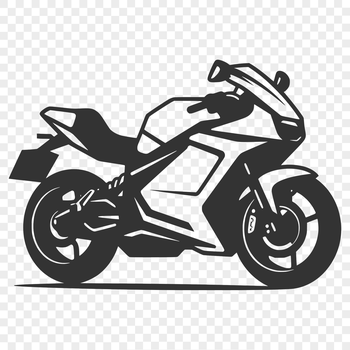 Vector design of a motorcycle with bold lines and minimalist style.