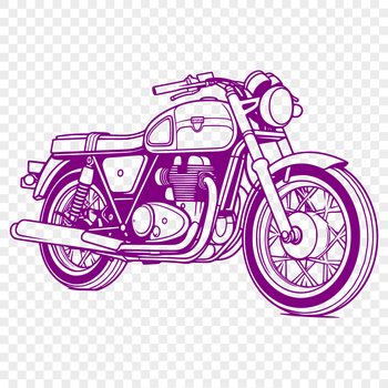 A detailed illustration of a motorcycle with a sleek design, suitable for vector graphics and cutting machine applications.