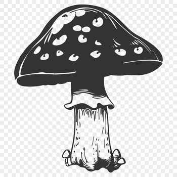 Illustrated mushroom graphic in SVG format for vector design and cutting machine projects.