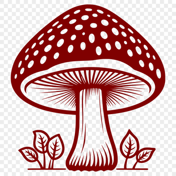 A digital illustration of a mushroom in vector format, suitable for cutting machines like Cricut or laser cutters.