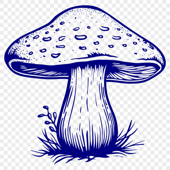 A detailed illustration of a mushroom with intricate design, suitable for vector art and cutting machine stencils.